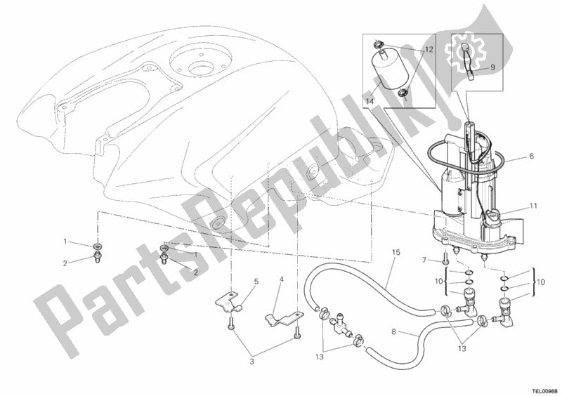 Todas as partes de Bomba De Combustivel do Ducati Streetfighter S USA 1100 2011